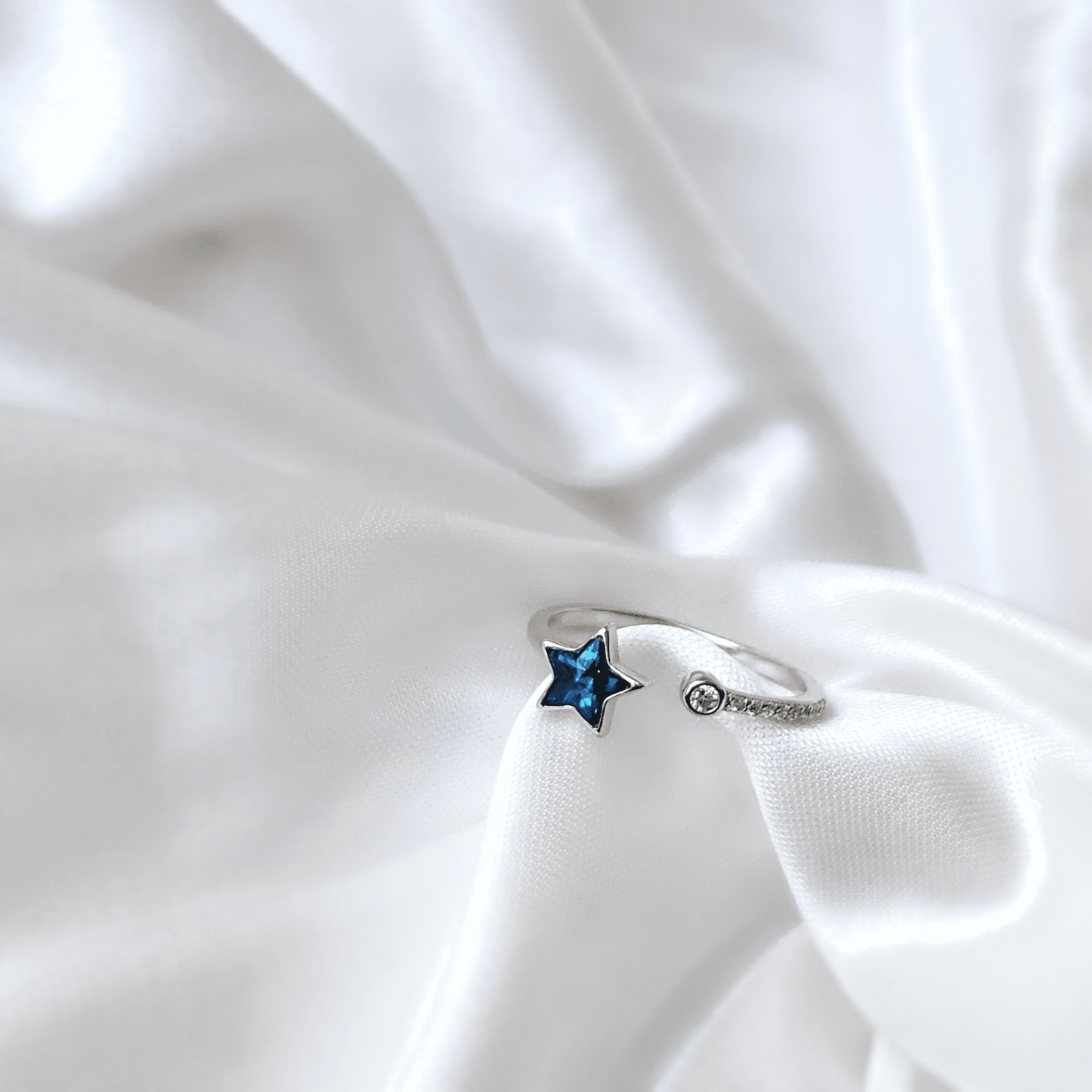 Rainbow Crystal Adjustable Star Ring